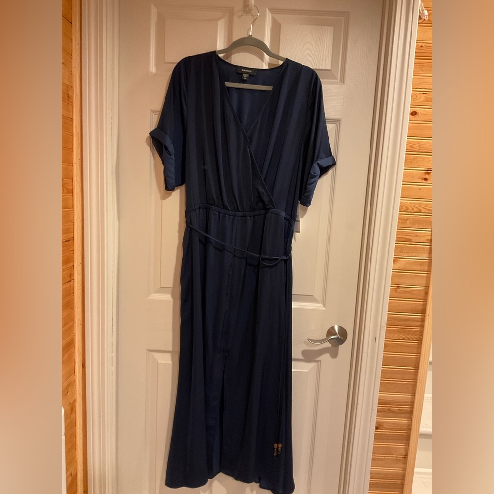 Karen Kane Navy Wrap Maxi Dress